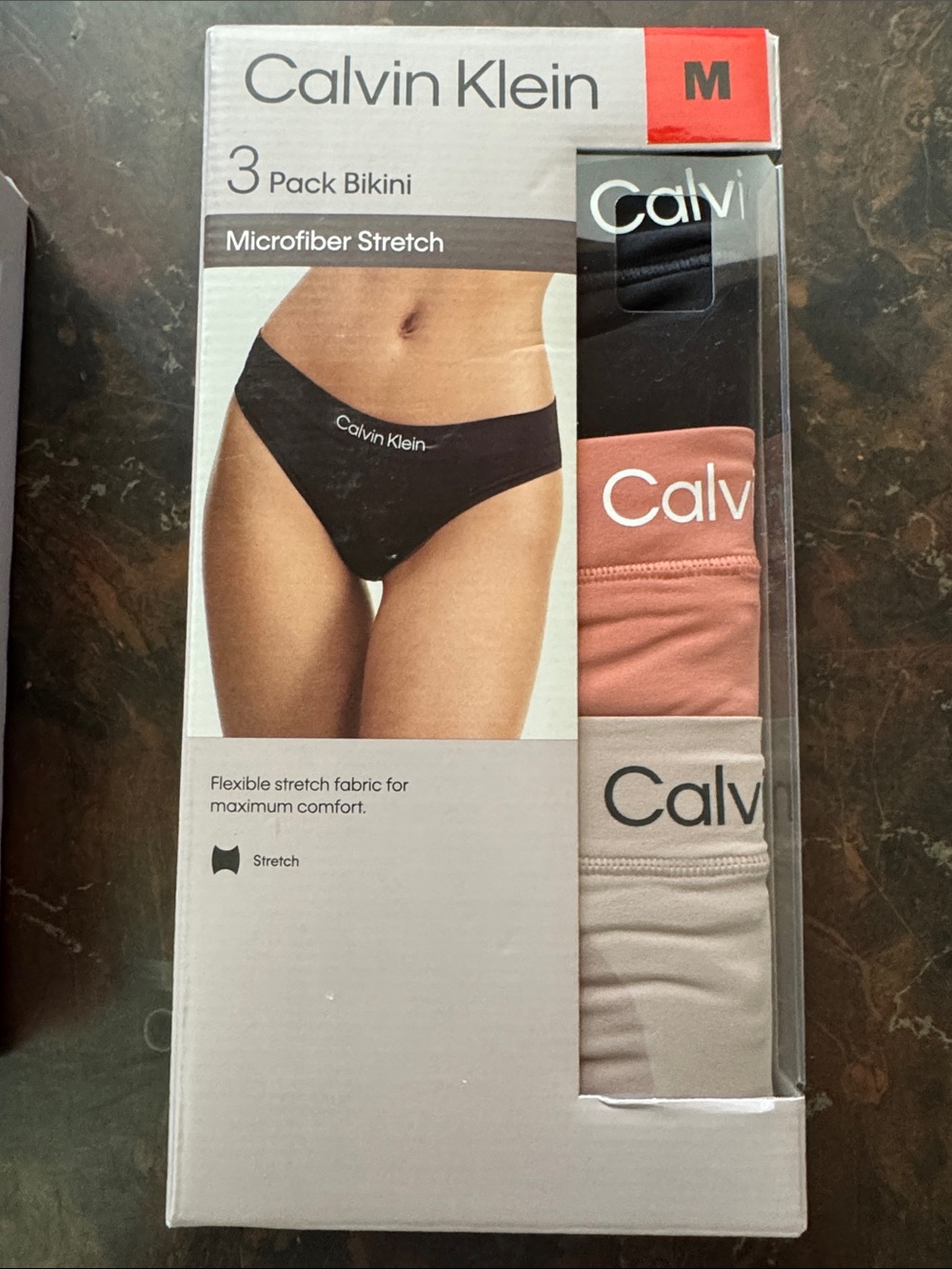 Calvin Klein 3-Pack Bikini Briefs - Black, Dusty Rose, Light Taupe